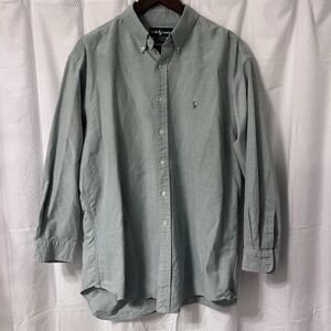 Ralph Lauren Yarmouth Button Shirt Mens 17 32/33 Green Easter Oxford Pony EC